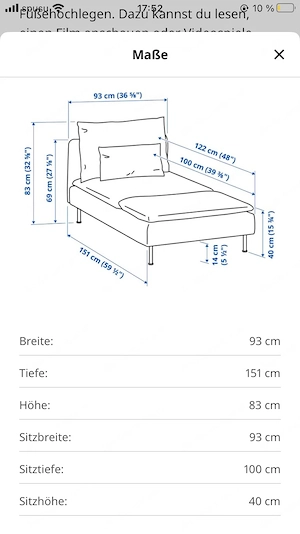 Sofa Ikea Söderhamn Récamiere Bild 2
