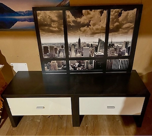 Doppelbett mit 2 Lattenrosten & 2 Nachtkästchen   gepflegt Bild 3