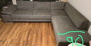 Graue Eckcouch   Wohnlandschaft   gebraucht Bild 2