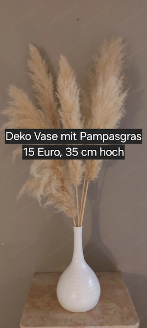 Deko Vase mit Pampasgras