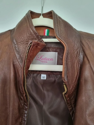 Nappa Lederjacke mittelbraun Damen Gr. M Bild 3