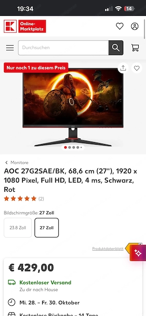 AOC Gaming   Office Monitor 27 Zoll Bild 4
