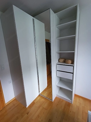 MALM Bett mit Aufbewahrung und PAX-Eckschrank inkl. offenem Regal Bild 6
