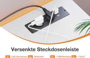 Schreibtisch mit Steckdose Bild 3