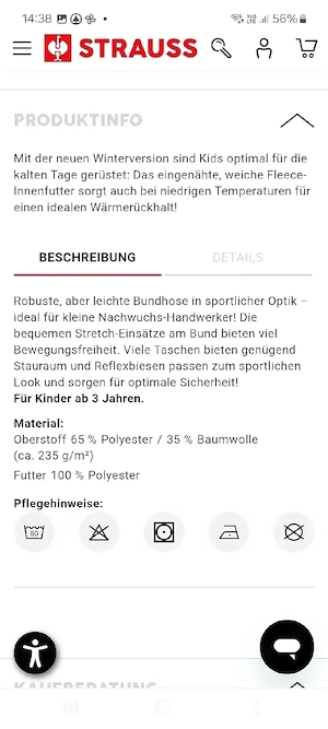 Bundhose Engelbert Strauss Gr. 134 140 Bild 3