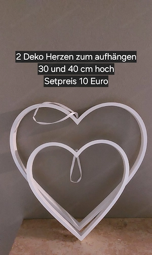 2er Deko Herzen 