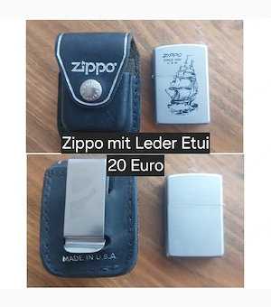 Zippo mit Lederetui