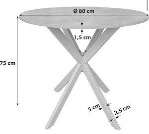 Esstisch Rund, Durchmesser 80 cm Bild 3