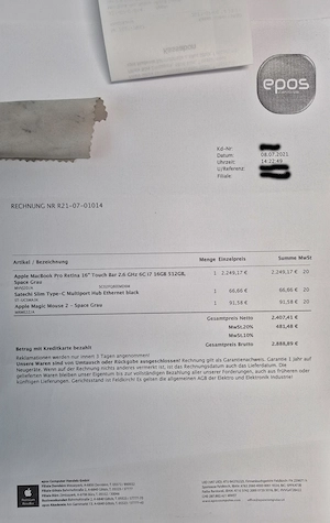 Apple MacBook Pro 16" 16 GB  512 GB SSD wie neu incl. Maus und Zubehör Bild 6