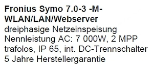 Wechselrichter Fronius Symo 7.0 mit Smartmeter günstig abzugeben Bild 4