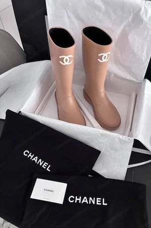 Chanel Gummistiefel Beige Gr.40 Neu Bild 2