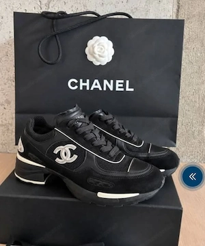 Chanel sneaker Schwarz mit Box und Zubehör Bild 3