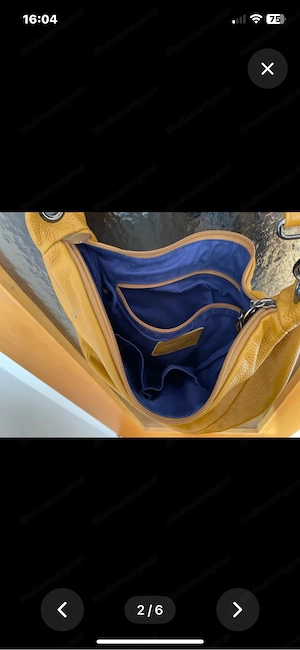 Lederhandtasche in ocker, kaum getragen, Bild 2
