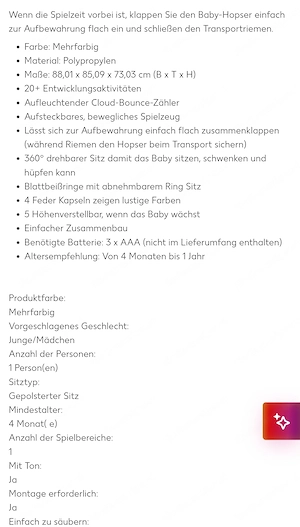 Babyhopser 4 Monate-1Jahr Bild 2