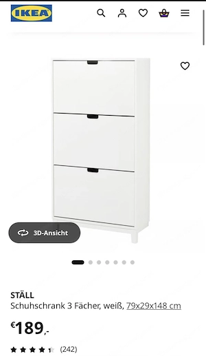 IKEA STÄLL Schuhschrank weiss   NEU Bild 2