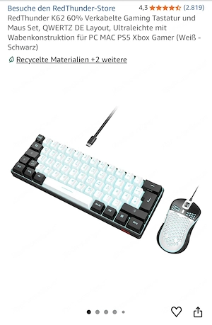 Kabelgebundene Mini Tastatur mit Maus Bild 4