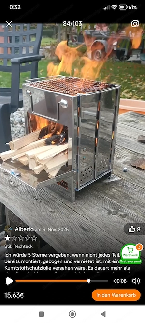 Campingkocher aus Edelstahl Bild 2
