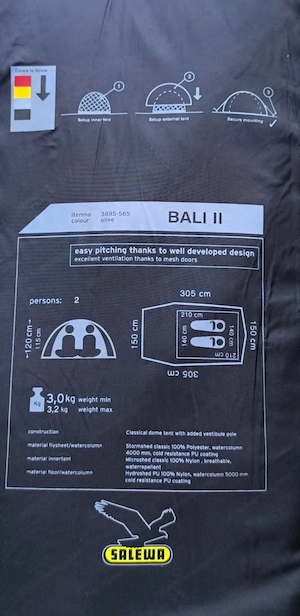 NEU Salewa Bali II 2-Personen-Zelt Bild 2