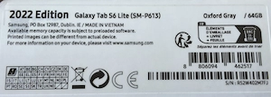 Samsung Galaxy Tab S 6 Lite Oxford Gray 64 GB Bild 2