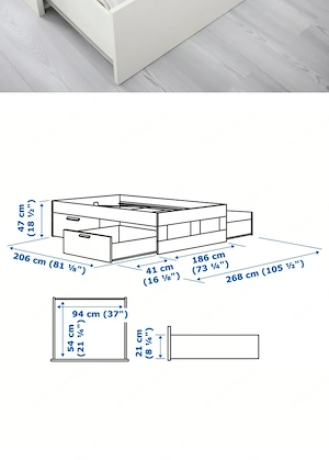 Doppelbett von IKEA, weiß, mit Schulbaden, inkl.Lattenrost Bild 2