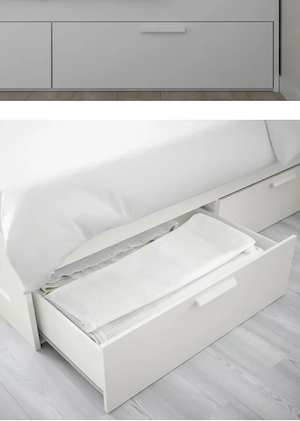 Doppelbett von IKEA, weiß, mit Schulbaden, inkl.Lattenrost Bild 3