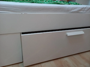 Doppelbett von IKEA, weiß, mit Schulbaden, inkl.Lattenrost Bild 4