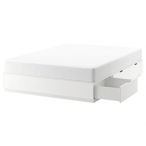 IKEA NORDLI Doppelbett 180x200 weiß mit 6 Schubladen + 2 Matratzen Bild 2