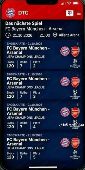 Billets Bayern München und Arsenal  Bild 3