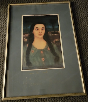 Gerahmter Kunstdruck   Lithografie   Timna Brauer (Frau mit Zöpfen) Bild 6