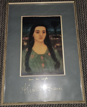 Gerahmter Kunstdruck   Lithografie   Timna Brauer (Frau mit Zöpfen) Bild 5