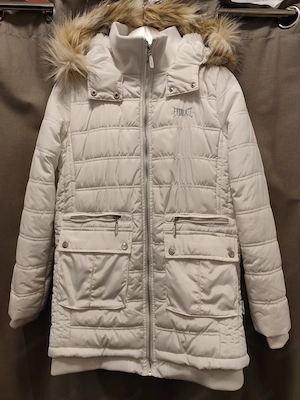 Warme Winterjacke weiß Größe 36 38