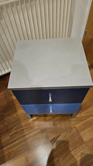 Kästchen in blau und silber, Kasten mit zwei Schubladen Bild 3