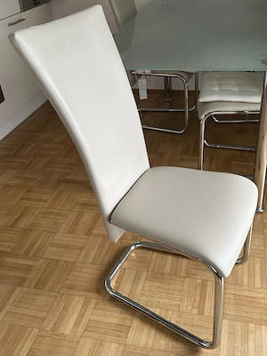 Esstisch aus Glas (160l x 90b x 75h) + 6 Stühle Bild 4