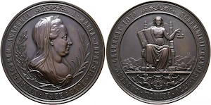 Franz Josef I., Bronzemedaille 1870, Bergakademie Schemnitz