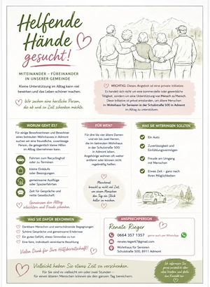  Zeit schenken, Freude bereiten   liebevolle Unterstützung in Admont gesucht! Bild 2