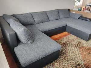 Couch + Hocker 325x180 mit Liegefunktion + Stauraum Bild 2