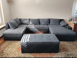 Couch + Hocker 325x180 mit Liegefunktion + Stauraum Bild 3