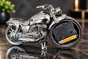 Motorrad-Uhr, dekorative Tischuhr im Chopper-Design Bild 2