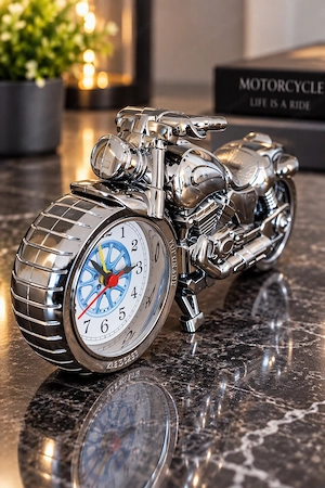 Motorrad-Uhr, dekorative Tischuhr im Chopper-Design Bild 3