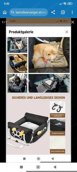 Hunde-Sitz fürs Auto neu! Bild 2