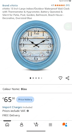 Wanduhr Eyotto 46 cm Bild 3