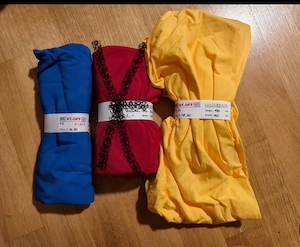 Stoffreste Gelb Blau Basteln Nähen