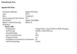 Apple MacBook Pro 16 M5 Max  64 GB RAM  2 TB SSD  Silber Bild 5