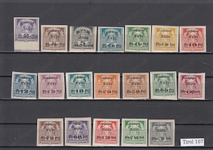 10 Briefmarken Sätze Österreich Privatausgaben mit Aufdruck Postfrisch ab 25 . Bild 8