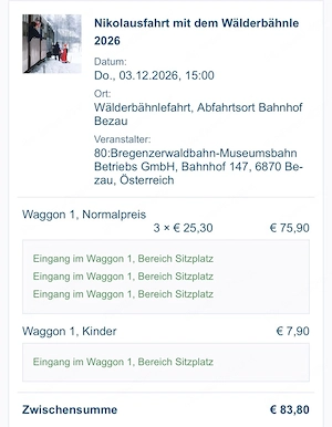 Wälderbähnle fahren mit dem Nikolaus