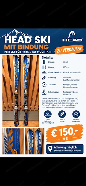 Head Ski wie Neu 156CM Bild 4