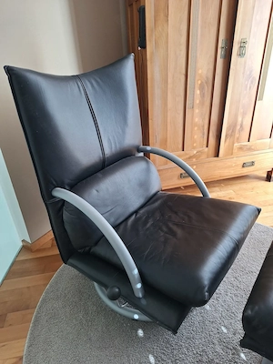 Rolf Benz  Ledersessel mit Hocker Vintage Sessel Bild 3