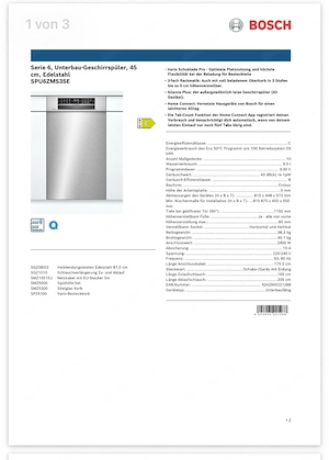 Geschirrspüler Spülmaschine für Unterbau. Bosch. schmal 45 cm Bild 4
