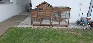 Kleintierstall mit Hochbeet und 6 Wachtel  Bild 3
