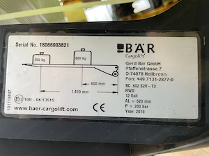 Mercedes Sprinter Bär Cargolift Ladebordwand Bild 5